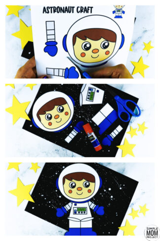 Astronaut Printable Cut and Paste Craft - Simple Mom Project Store