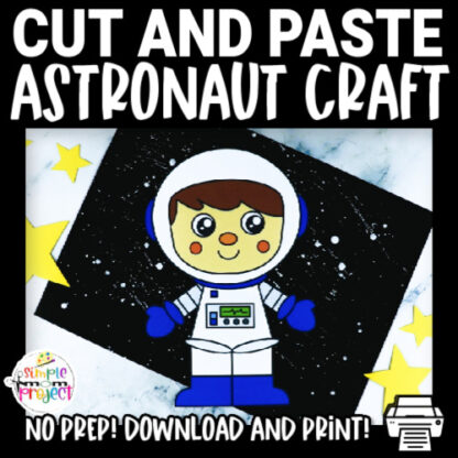 Are you looking for a preschool, toddler, or kindergarten astronaut template cut out? This simple and cute astronaut activity is the perfect addition to your space, solar system, and planet unit studies! They also work great for a fun astronaut theme party! Grab your printable astronaut templates today!