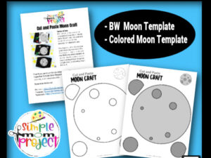 Are you looking for a DIY printable pre k space moon craft to teach the phases of the moon? This Moon paper craft is great for paper plate activities and teaching about night in the solar system. Study the lunar moon and stars during your astronomy lesson with this printable moon craft template today!