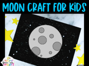 Are you looking for a DIY printable pre k space moon craft to teach the phases of the moon? This Moon paper craft is great for paper plate activities and teaching about night in the solar system. Study the lunar moon and stars during your astronomy lesson with this printable moon craft template today!