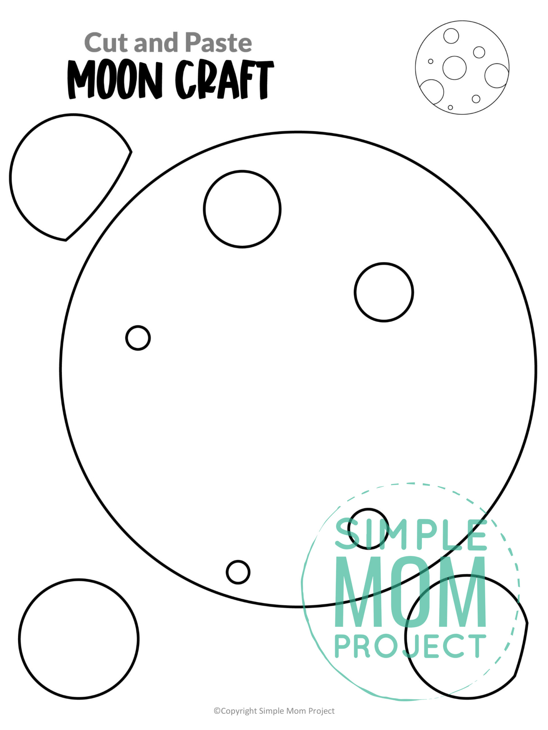 Moon Craft Cut And Paste Printable Templates Simple Mom Project Store