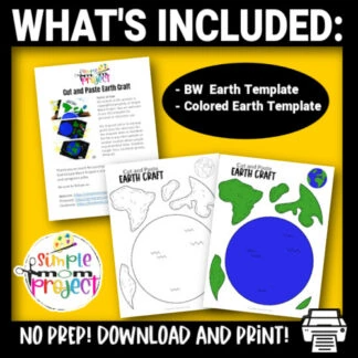 Are you looking for an easy earth template to teach your preschool or kindergarten class about our planet? This is a simple earth project that even toddlers can get their hands in. Make learning about science fun with our diy earth cut out craft today!