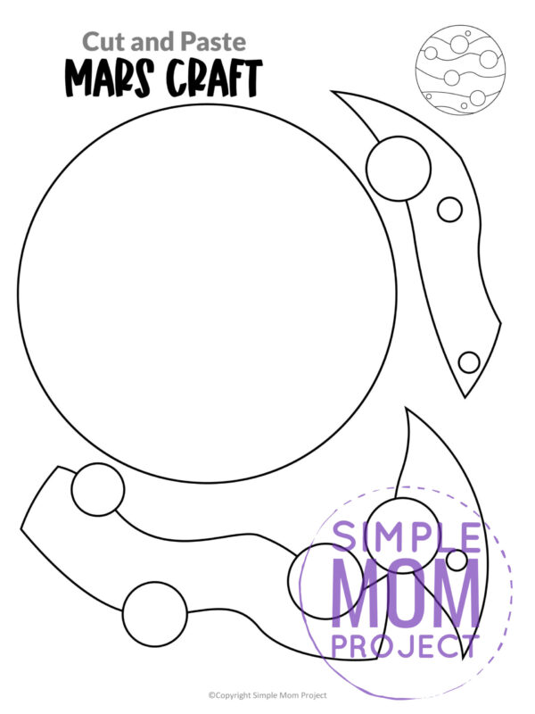 Are you looking for a planet Mars school project for your preschool class? This outer space themed Mars template is just the thing to really help your kids bring this red planet to life. With their pretend rocket ship, their curiosity can really explore the depths of Mars with our Mars cut out templates today!