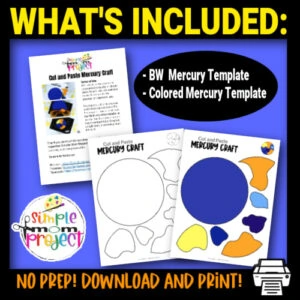 Are you looking for a fun way to teach your preschool class about our solar system? Use our printable planet Mercury craft template today! Your kids will love learning about outer space when they have an easy, hands on planet craft art project. Click to download and print your planet Mercury craft template today!