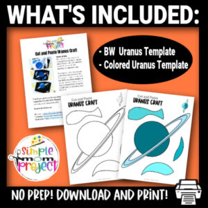 Are you looking for a great outer space solar system craft for your preschool class? This easy to make planet Uranus craft is the perfect thing! Teach fun facts about uranus or have a planet sponge painting day with our planet Uranus craft template now!