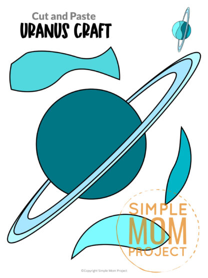 Are you looking for a great outer space solar system craft for your preschool class? This easy to make planet Uranus craft is the perfect thing! Teach fun facts about uranus or have a planet sponge painting day with our planet Uranus craft template now!