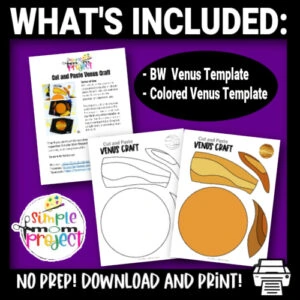 Are your kids Nasa fans? Why not use this fun Venus planet craft to learn about this planet in our solar system? You don’t need a fancy project to make this fun Venus printable planet craft today. This is such a fun way to learn about our solar system in space!