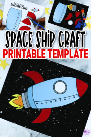 Rocket Space Ship Cut and Paste Craft Template – Simple Mom Project Store