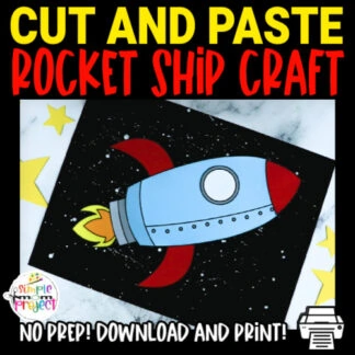 Do your preschool, toddler, or kindergarten kids love diy art crafts? Then they are going to love this easy Space rocket craft! They can make a paper rocket in no time with our easy, no prep space rocket ship craft template. Grab your rocket ship template today!
