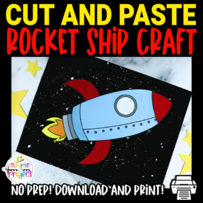 Do your preschool, toddler, or kindergarten kids love diy art crafts? Then they are going to love this easy Space rocket craft! They can make a paper rocket in no time with our easy, no prep space rocket ship craft template. Grab your rocket ship template today!