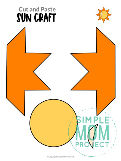 Are you looking for a fun sun craft? This summer sun craft is great for preschool, toddler and kindergarten kids. You can teach many different things like the color yellow, the letter S, or about the weather. This sun craft template is perfect for any sun craft. Print your sun cut and paste craft template today!