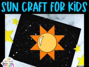 Are you looking for a fun sun craft? This summer sun craft is great for preschool, toddler and kindergarten kids. You can teach many different things like the color yellow, the letter S, or about the weather. This sun craft template is perfect for any sun craft. Print your sun cut and paste craft template today!