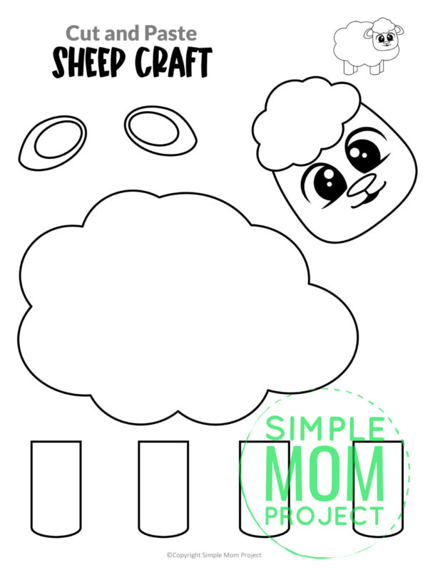 10 Black and White Farm Animal Cut and Paste Instant Printable Crafts ...