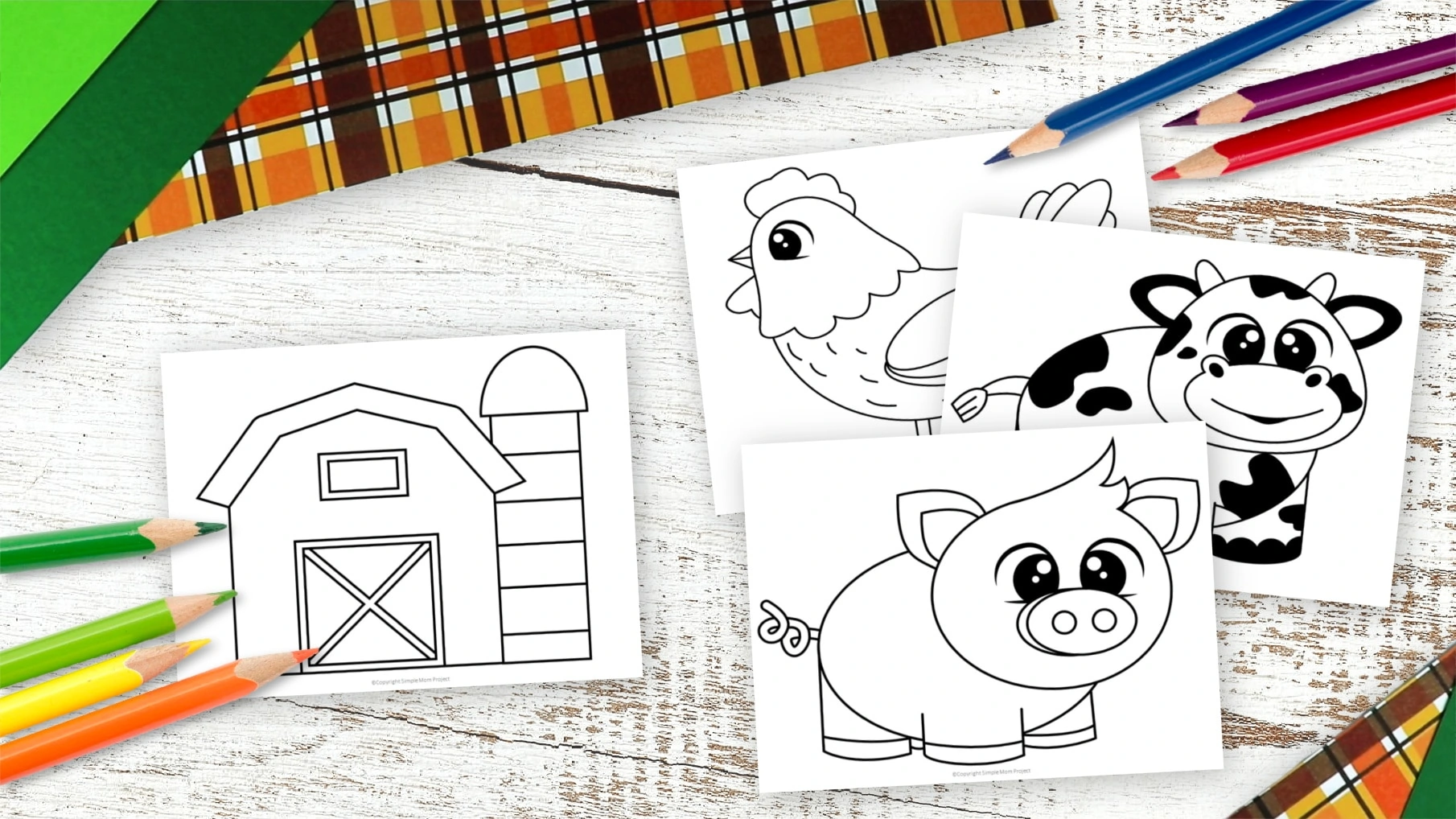 Printable Barnyard and Farm animal templates for farm crafts preschool, kindergarten, toddler 