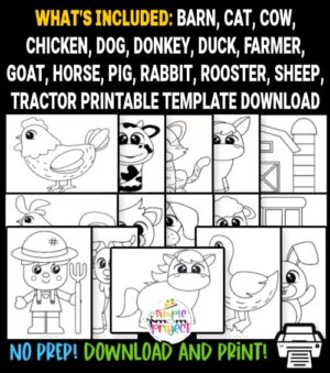 Are you looking for cute farm animal template printable cut out animals? These old macdonald barnyard templates are great for any farm crafts! There's a cow, pig, sheep, horse, chicken and many more cute and simple farm animal templates! Click to download and print your set of farm animal templates today!