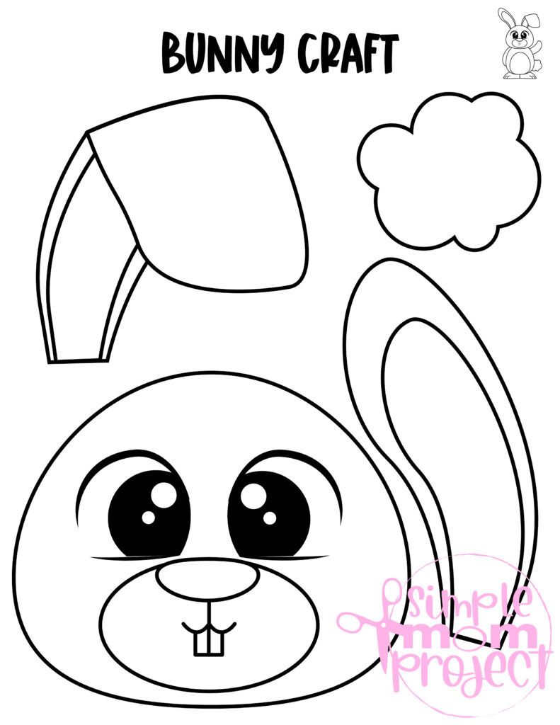 Bunny rabbit paper bag puppet craft template simple mom project store
