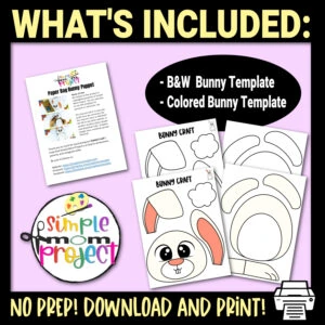 Our printable bunny rabbit paper bag puppet craft is perfect for kids of all ages including preschoolers, toddlers, and kindergartners. Teachers won’t have to travel far to find the perfect bunny rabbit hand puppet template either! With a brown paper lunch sack and our bunny rabbit puppet template, you and your littles can start making memories today!