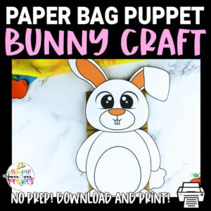 Our printable bunny rabbit paper bag puppet craft is perfect for kids of all ages including preschoolers, toddlers, and kindergartners. Teachers won’t have to travel far to find the perfect bunny rabbit hand puppet template either! With a brown paper lunch sack and our bunny rabbit puppet template, you and your littles can start making memories today!