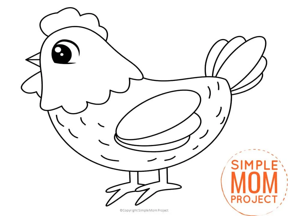 Printable Chicken Template for Preschoolers toddlers kindergarten kids