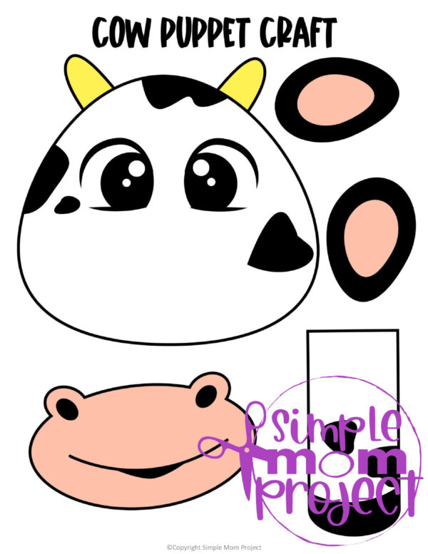 Are you looking for an easy and printable paper bag cow template? This cow paper bag or hand puppet is great to teach about farm animals or put on a farm theme party in your classroom! Preschool, toddler and kindergarten age kids absolutely love puppets! Print your cow template and grab a brown bag and you are on your way to having a blast with your little ones!