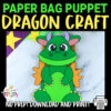 Click and grab this easy and printable dragon template to make a fun paper bag puppet! This toddler and preschool craft can help your young ones put on a dragon dance for you and your family or even put on their very own paper bag dragon puppet show! Download your own dragon paper bag puppet template now!