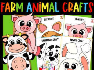 Click and grab these easy and printable barnyard templates to make these fun paper bag farm animal puppet crafts. If your kids love farm animals like cows and pigs, they will also love these easy paper bag puppet crafts. Download your farm animal templates and grab a brown lunch sack and put a farm animal theme puppet show on today!