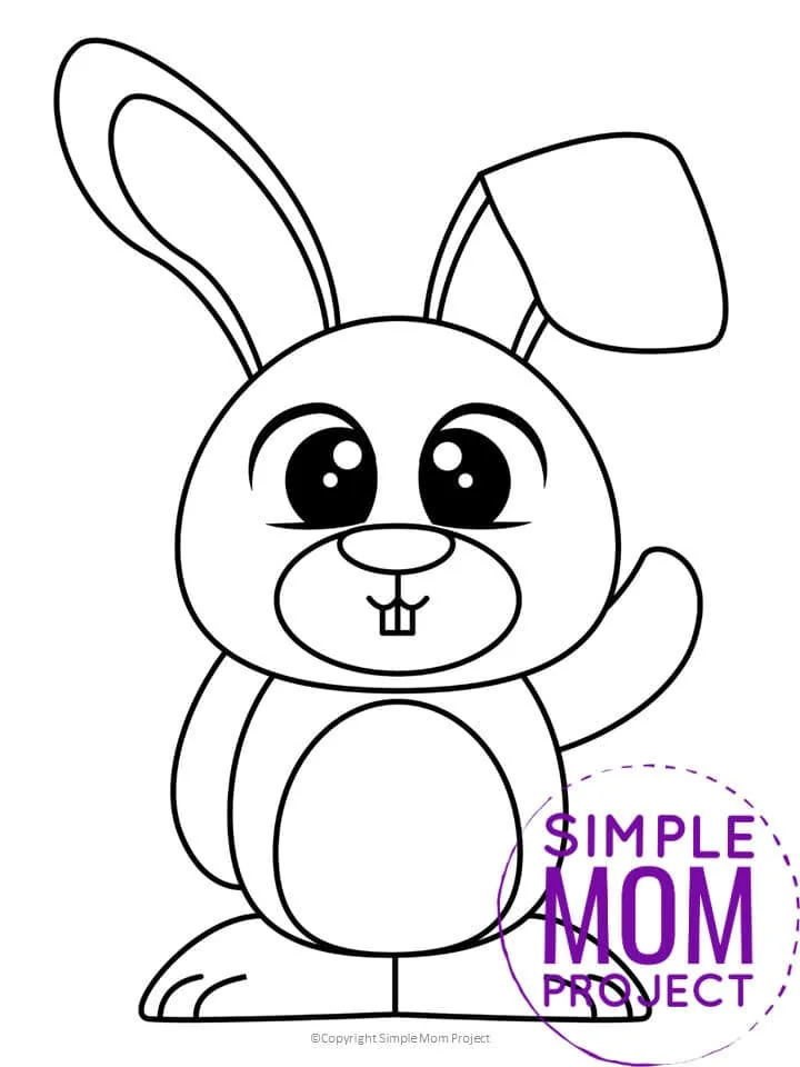 Printable Farm Rabbit Template for Preschoolers toddlers kindergarten kids