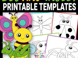 Are you looking for cute bug template printable cut out insects? These insect templates are great for any bug crafts! There's a bee, ladybug, grasshopper, spider and many more cute and simple insect templates! Click to download and print your set of insect templates today!