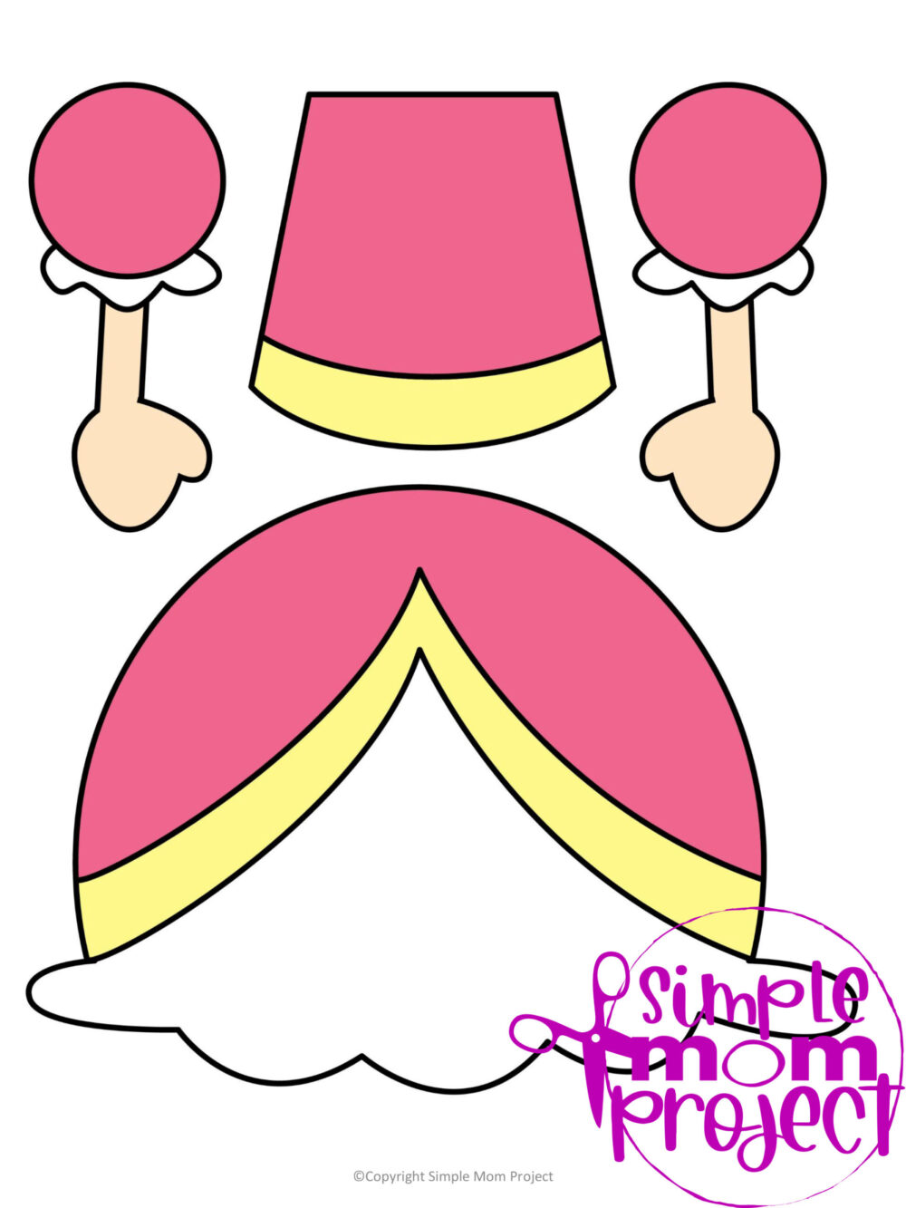 Click and grab this easy and printable princess template to make a fun paper bag puppet! This toddler and preschool craft can help your little Disney princess fan put on their very own paper bag princess puppet show! Download your own princess paper bag puppet template now!