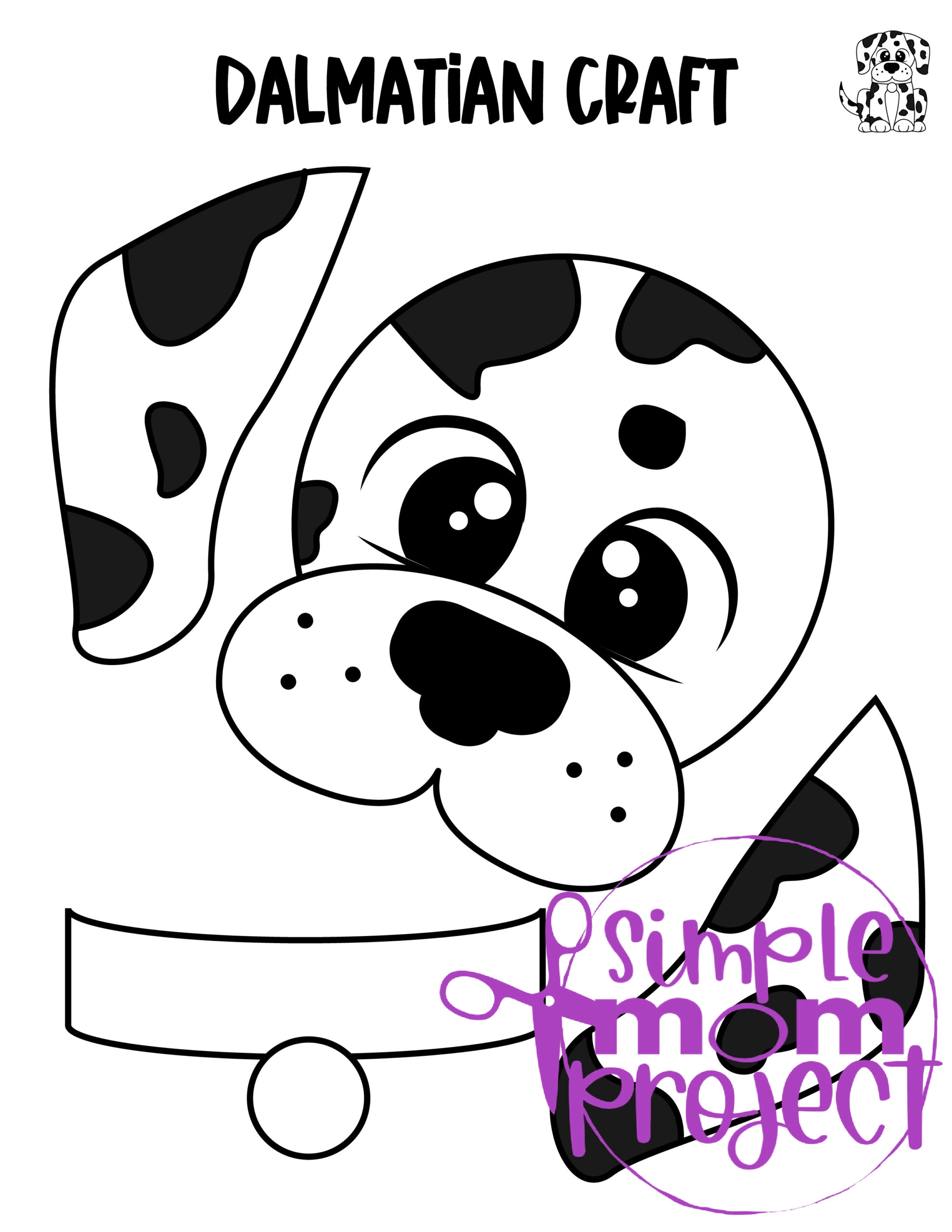 Printable Puppy Dog Dalmatian Paper Bag Puppet Craft for Kids Preschoolers Toddlers and Kindergartners 14