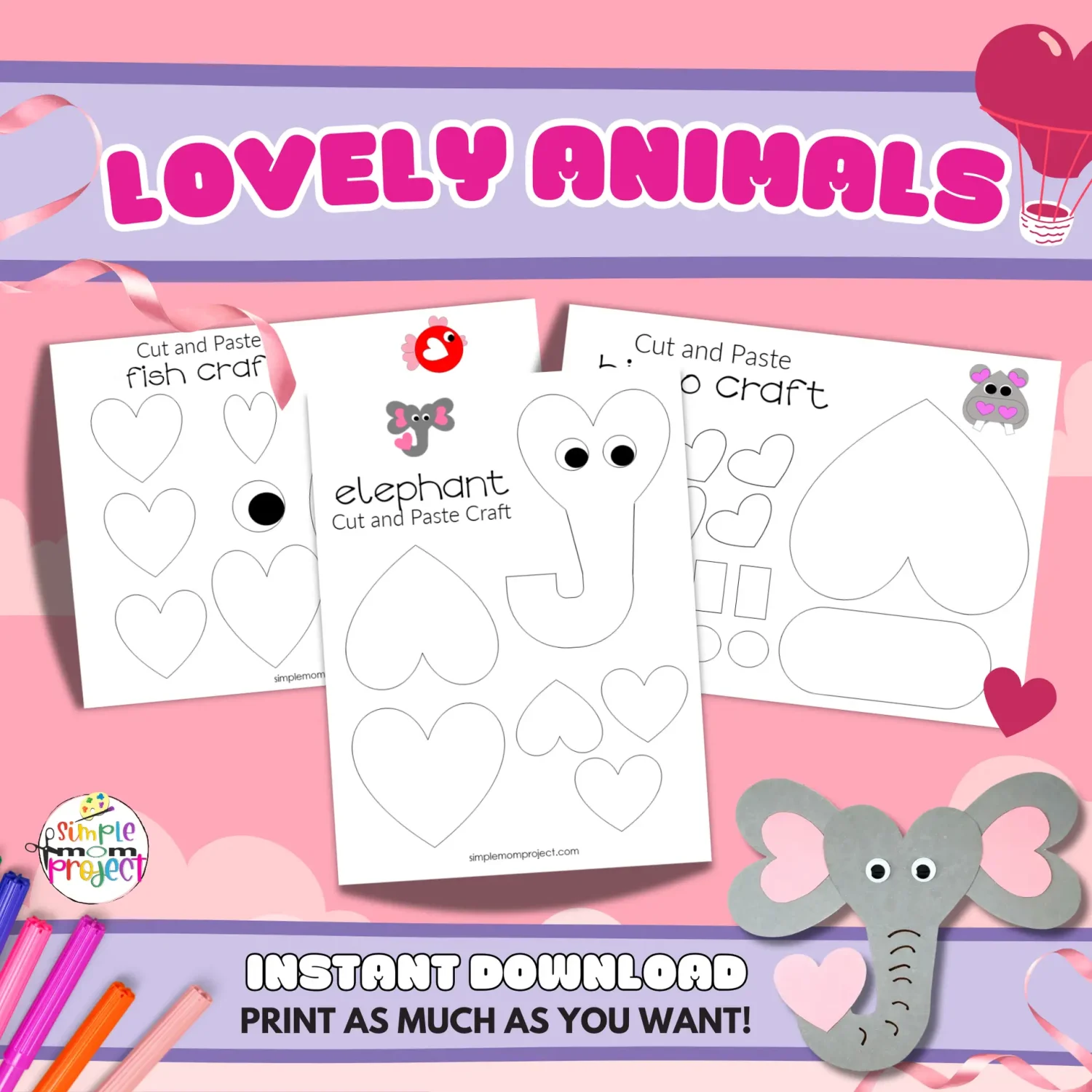 I am thrilled to share a charming collection of black and white heart-themed animals for quality coloring and crafting time with your children. This collection is ideal for creating cherished memories, featuring simple designs accessible for toddlers and preschoolers, while still engaging for older kids.