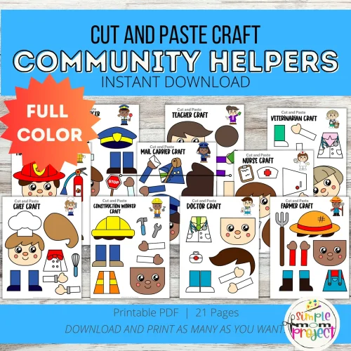 Looking for a fun insect activity for kids? This printable insect cut and paste craft bundle includes 24 bug templates like ants, bees, butterflies, caterpillars, and ladybugs. Perfect for preschool, kindergarten, homeschool, and spring learning activities.