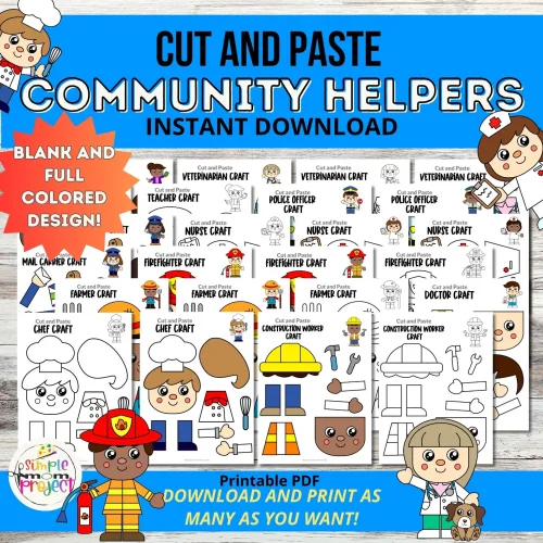 Are you on the hunt for adorable community helper crafts to jazz up your preschool or kindergarten crew? These super cute and simple crafts featuring dentists, police officers, firefighters, doctors, construction workers, teachers, and vets are the perfect additions to your lesson plan! Let the kiddos have a blast turning them into puppets or working on them as fun worksheets. Don't wait, hit print and get crafting now!