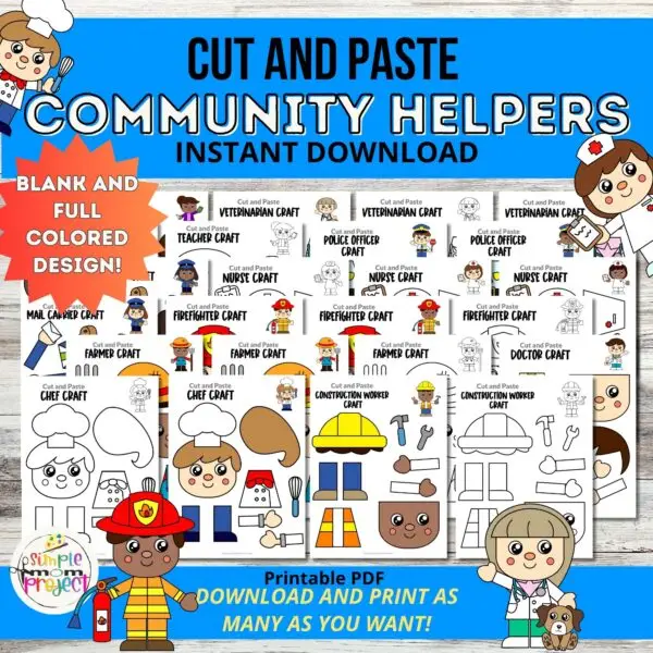 Are you on the hunt for adorable community helper crafts to jazz up your preschool or kindergarten crew? These super cute and simple crafts featuring dentists, police officers, firefighters, doctors, construction workers, teachers, and vets are the perfect additions to your lesson plan! Let the kiddos have a blast turning them into puppets or working on them as fun worksheets. Don't wait, hit print and get crafting now!