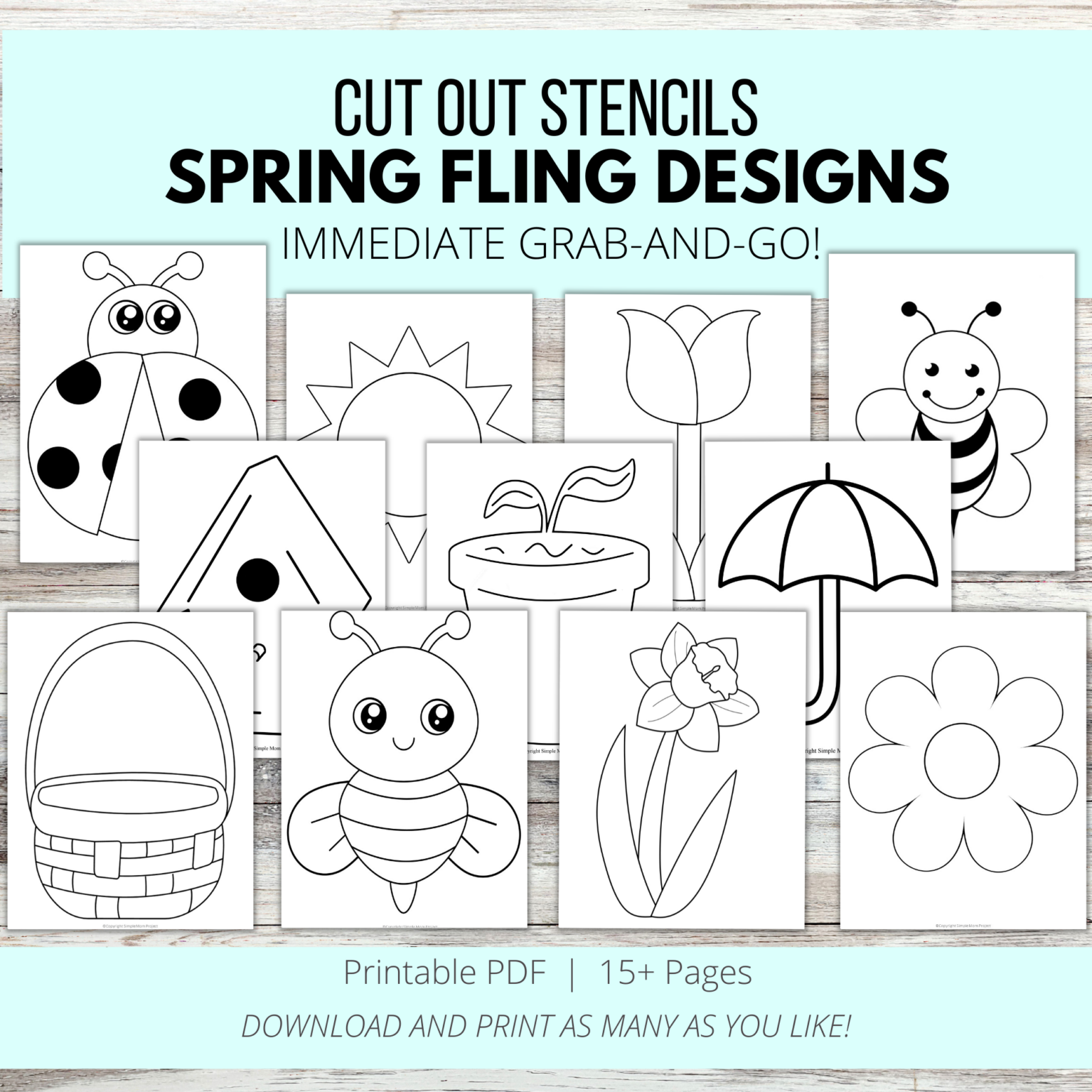 15+ Spring Printable Cut Out Stencil Templates - Simple Mom Project Store