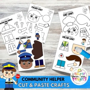 10 Black and White Community Helper Craft Templates - Image 4