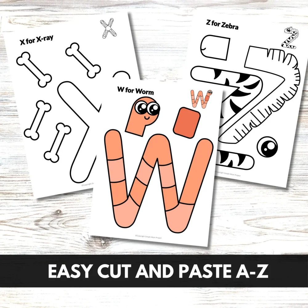 54 ULTIMATE Alphabet Cut and Paste Craft Printable Templates | Full Colored & Black and White - Image 4
