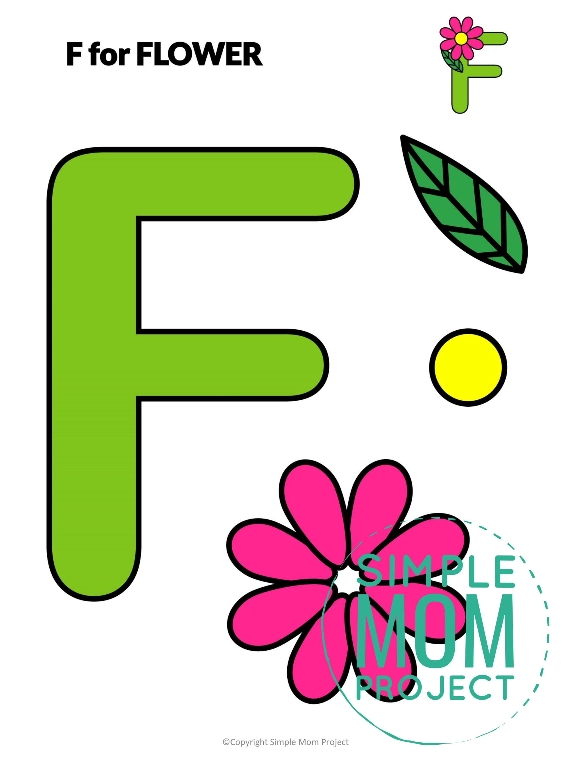 printable letter alphabet craft for kids, kindergartners, toddlers letter f