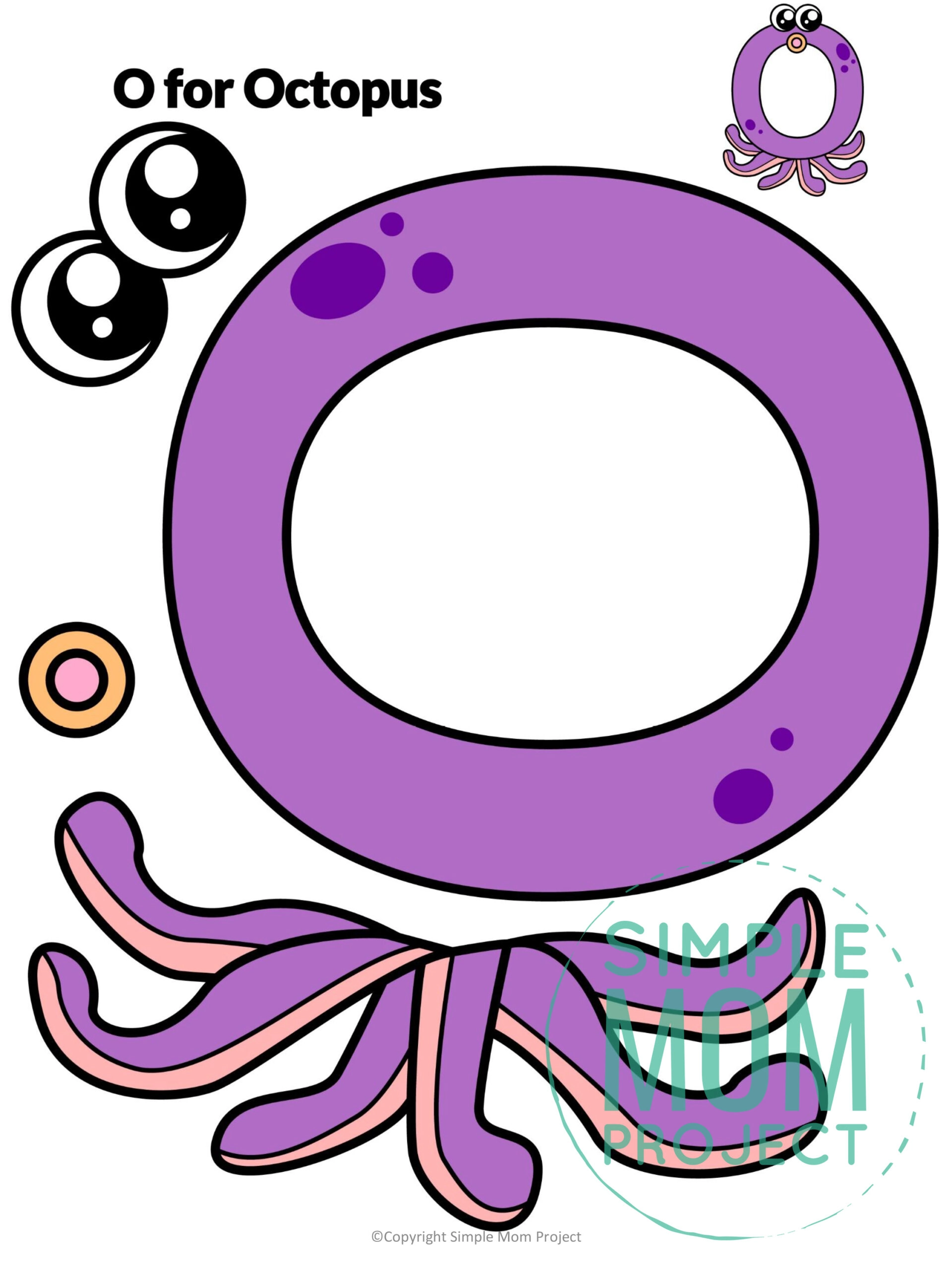 printable letter alphabet craft for kids, kindergartners, toddlers letter o