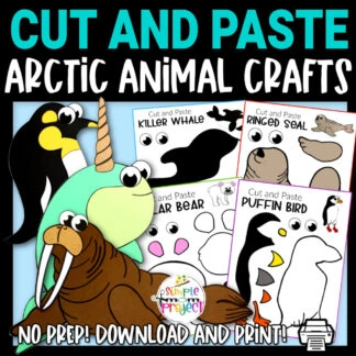 Winter’s just around the corner, so keep your kids warm inside with an adorable series of printable Arctic Animal Crafts. From Penguins & Seals, Foxes to Whales, there’s so many Arctic Animals to choose from! These black and white and full colored, simple cut & paste Arctic Animal crafts are fun art projects for toddlers or preschoolers & bring joy to homeschool activities. Click here to grab your blank and full colored Arctic Animal Craft bundle today!