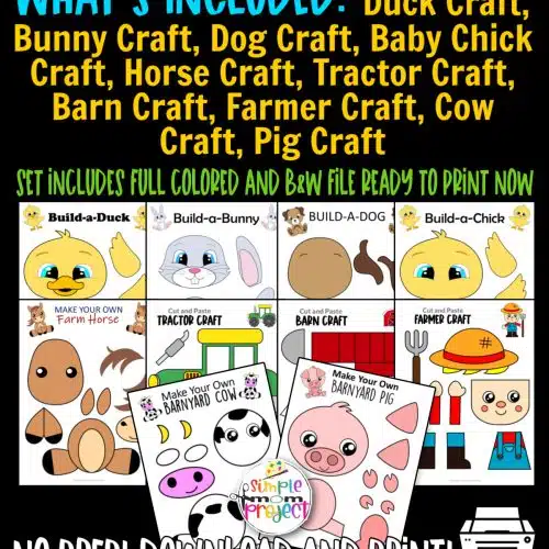Click now to download and print these cute barnyard animal crafts for kids, preschoolers, toddlers, and kindergarteners. Kids of all ages will love putting these barnyard animals together using their imagination, creativity, and learning how to build their fine motor skills! Grab these barnyard cut and paste animals now!