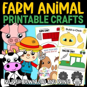 Click now to download and print these cute barnyard animal crafts for kids, preschoolers, toddlers, and kindergarteners. Kids of all ages will love putting these barnyard animals together using their imagination, creativity, and learning how to build their fine motor skills! Grab these barnyard cut and paste animals now!