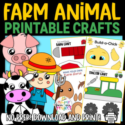 Build-a-Farm-Animal Cut and Paste Craft Templates - Simple Mom Project ...