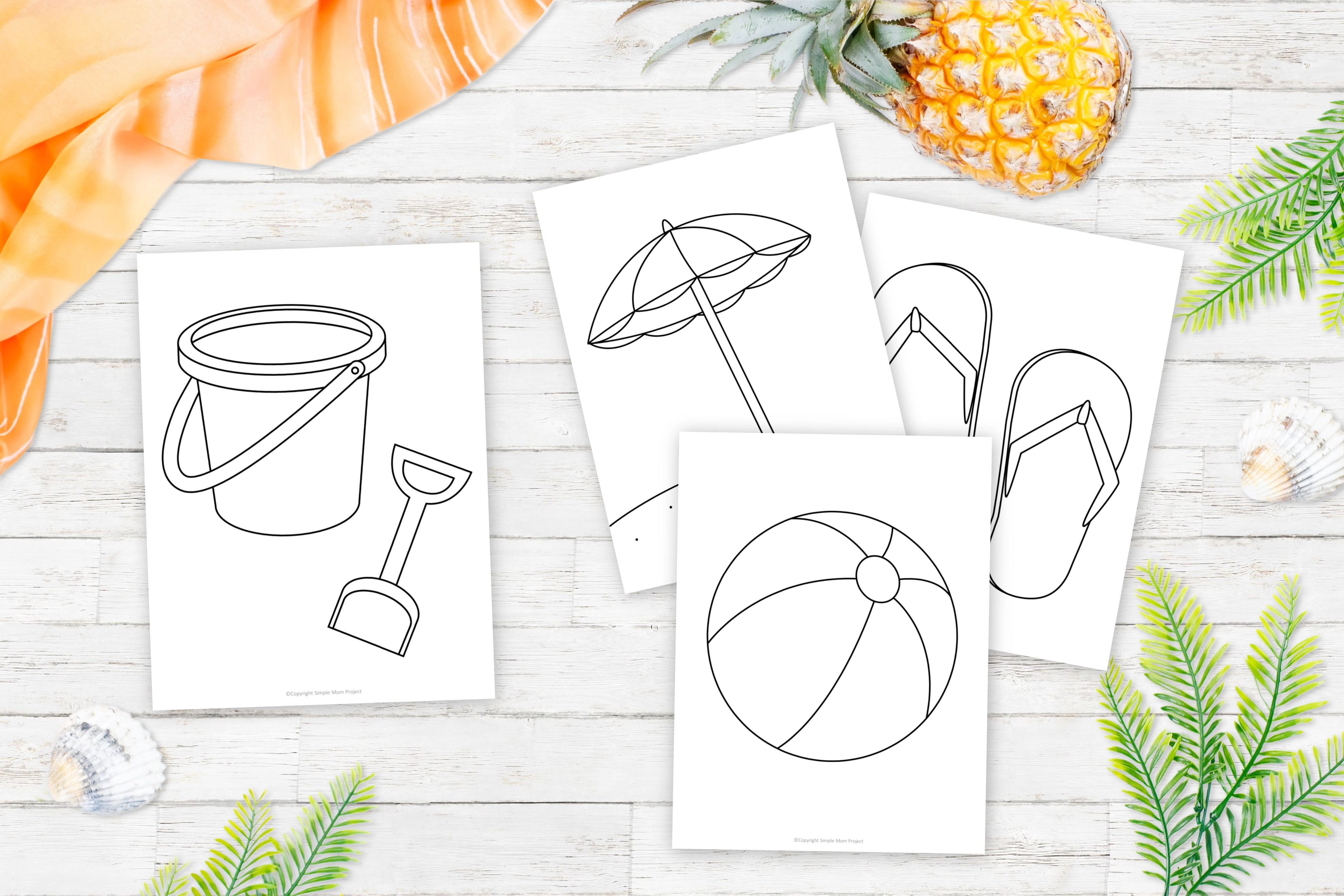 Printable Beach and Summer Templates for Kids preschoolers and toddlers 1