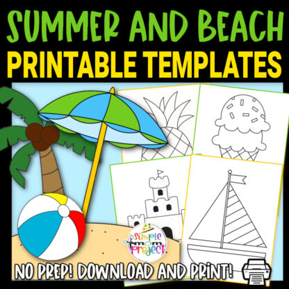 Grab these easy, printable summer Themed cut out templates for summer or beach party decor, summer crafts and elementary school teachers, students preschoolers and toddlers. Turn them into a fun banner or summer coloring activity for your kids to do on a rainy day or maybe a road trip activity on vacation! From a simple beach ball template to a classic sum template, these templates will give you so many creative ways to enjoy the season. Easily click and download your set of our summer time and beach templates today!
