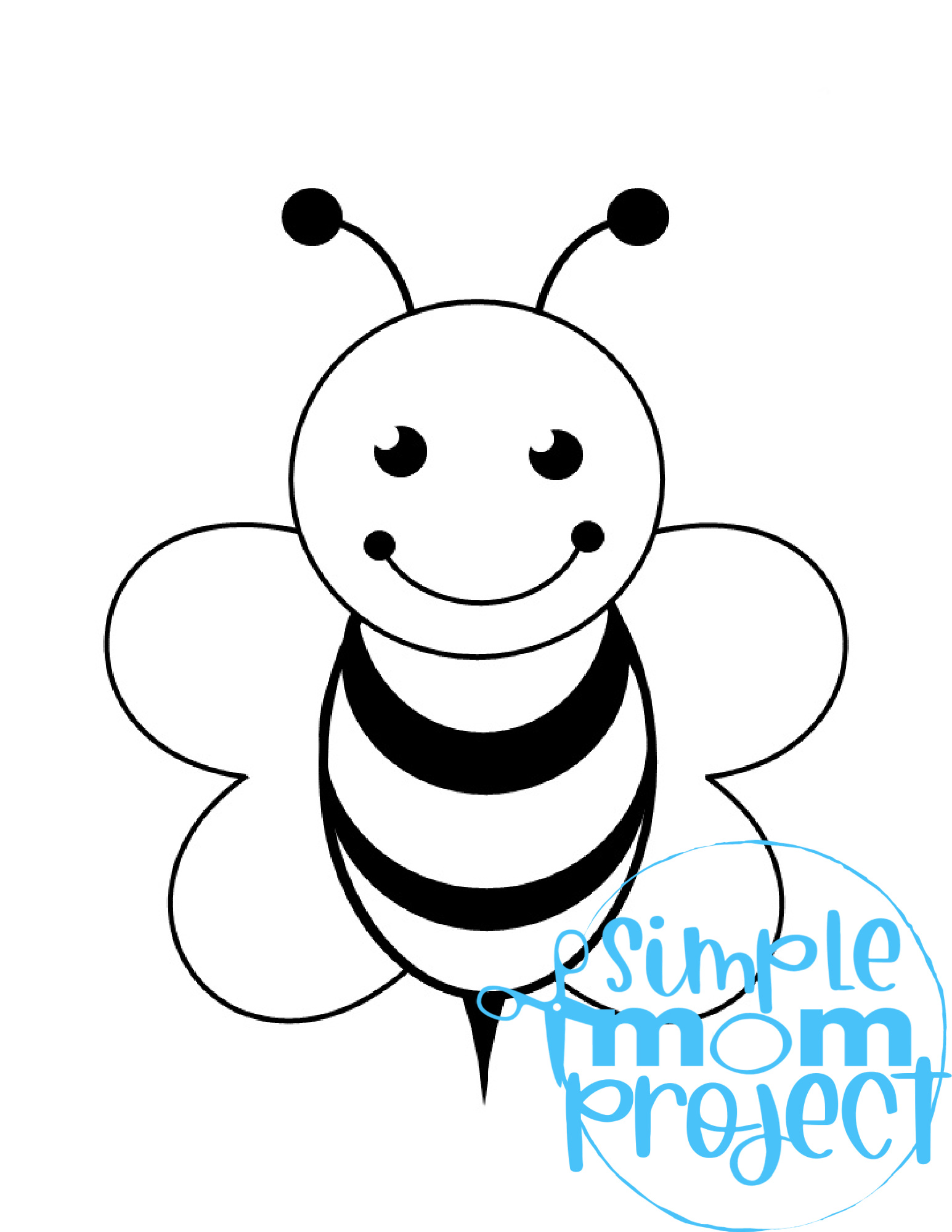 Printable Bee 1 Template Spring Template Crafts for Kids, preschoolers, toddlers and spring craft projects