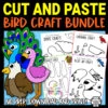 Add some fun to your kids printable craft activities with these black and white, blank adorable cut and paste Bird Crafts. Your kids will learn how to make beautiful Barn Owls, Eagle crafts, Dove Crafts and many more with these easy, printable Bird craft templates. Whether you use them as creative art coloring projects for toddlers, preschoolers or kindergartners or to learn about birds during homeschooling, this flock of cut and paste bird crafts are great fun for everyone!