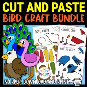 Are you looking for a very simple printable bird craft? These adorable cut and paste Bird Crafts are perfect for you! Your kids will learn how to make beautiful Barn Owls, Eagle crafts, Dove Crafts and many more with these easy, printable Bird craft templates. Whether you use them as creative art projects for toddlers, preschoolers or kindergartners or to learn about birds during homeschooling, this flock of cut and paste bird crafts are great fun for everyone!