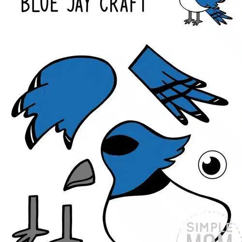 Printable Blue Jay Craft for Kids, preschoolers toddlers and kindergartners 2