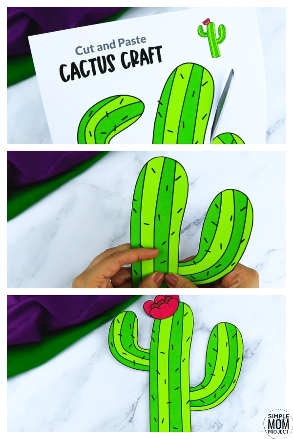 Printable Cactus Flower Craft template for kids, cactus craft for toddlers and cactus craft for kindergartners 1